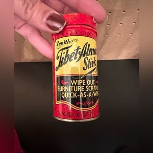 Vintage Zenith Tibet Almond Stick For Scratches Advertising Tin 3.25 x 1.75"